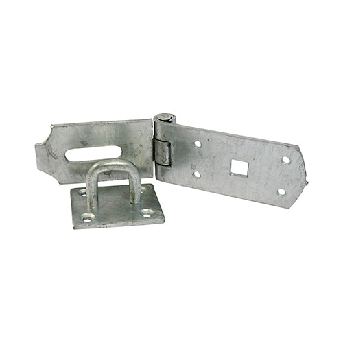 This is an image of Timco - Secure Bolt On Hasp & Staple - Heavy Duty - Hot Dipped Galvanised 8" (1 Each TIMbag) BHS8GP