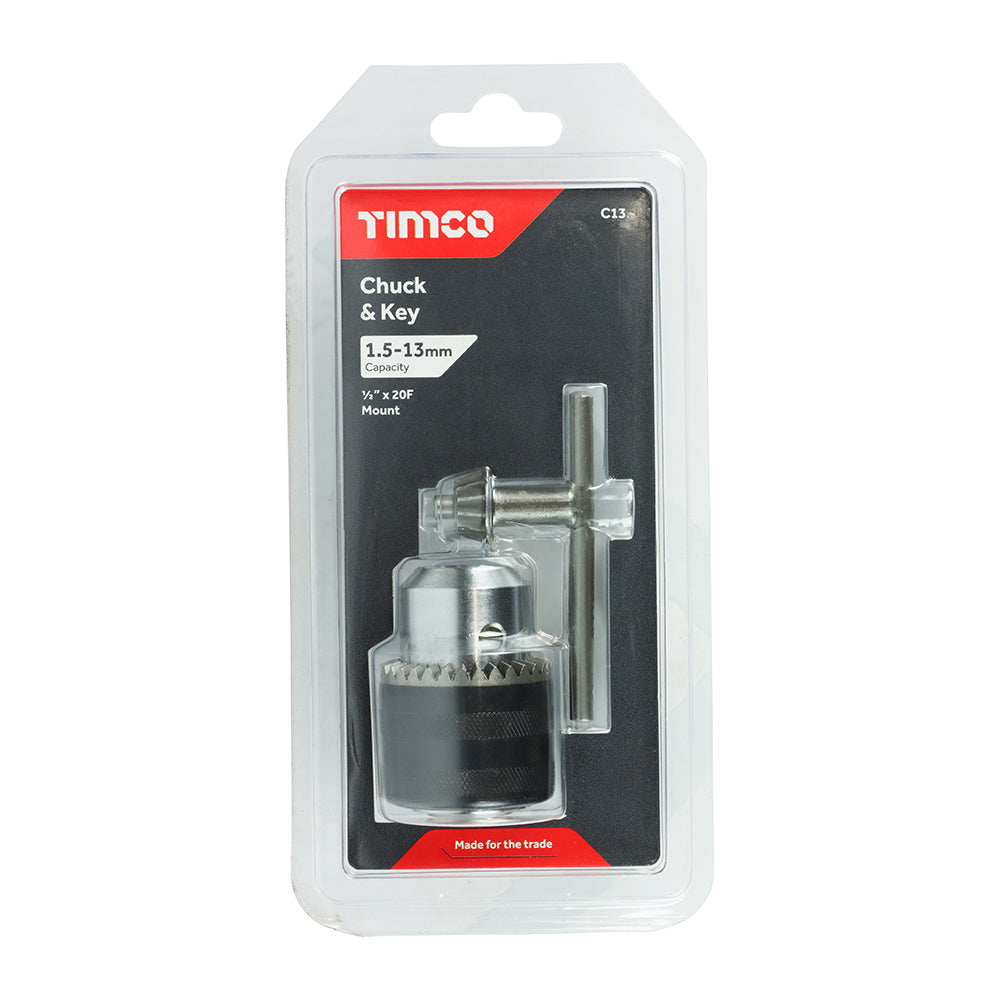 This is an image of Timco - 1/2" Chuck & Key Set 1/2" (1 Each Blister Pack) C13