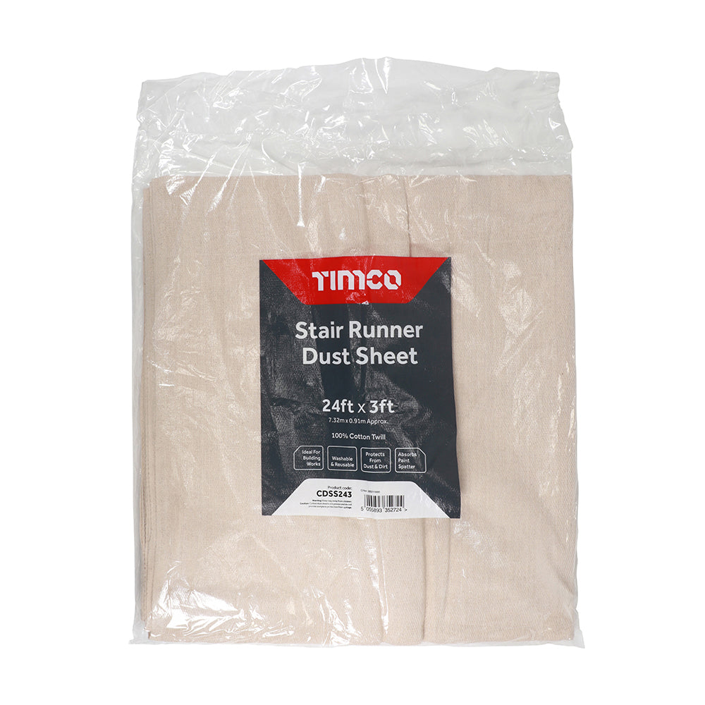 This is an image of Timco - Stair Runner Dust Sheet 24ft x 3ft (1 Each Bag) CDSS243