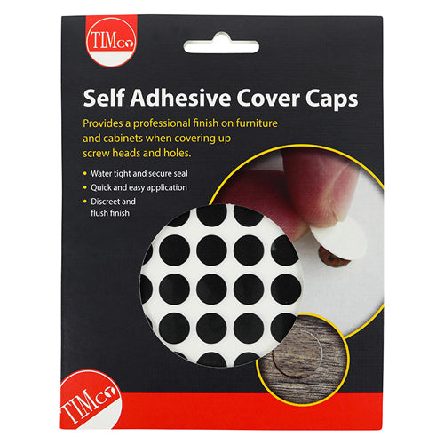 This is an image of Timco - Self-Adhesive Cover Caps - Anthracite Grey 13mm - (112 PCS Pack) COVERAG13