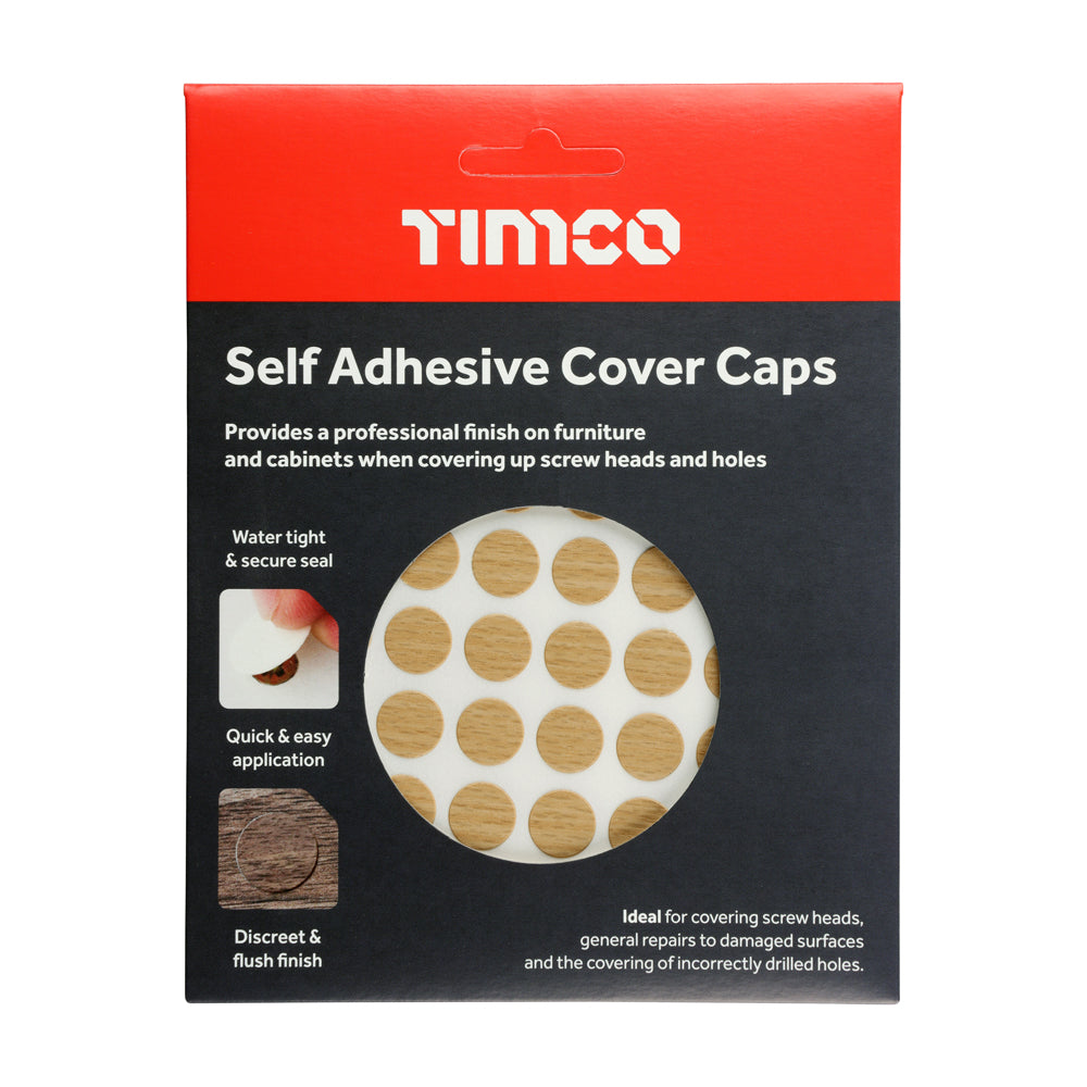 This is an image of Timco - Self-Adhesive Cover Caps - Beech 13mm - (112 PCS Pack) COVERBE13