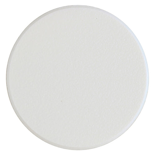 This is an image of Timco - Self-Adhesive Cover Caps - White Matt 13mm - (112 PCS Pack) COVERWM13