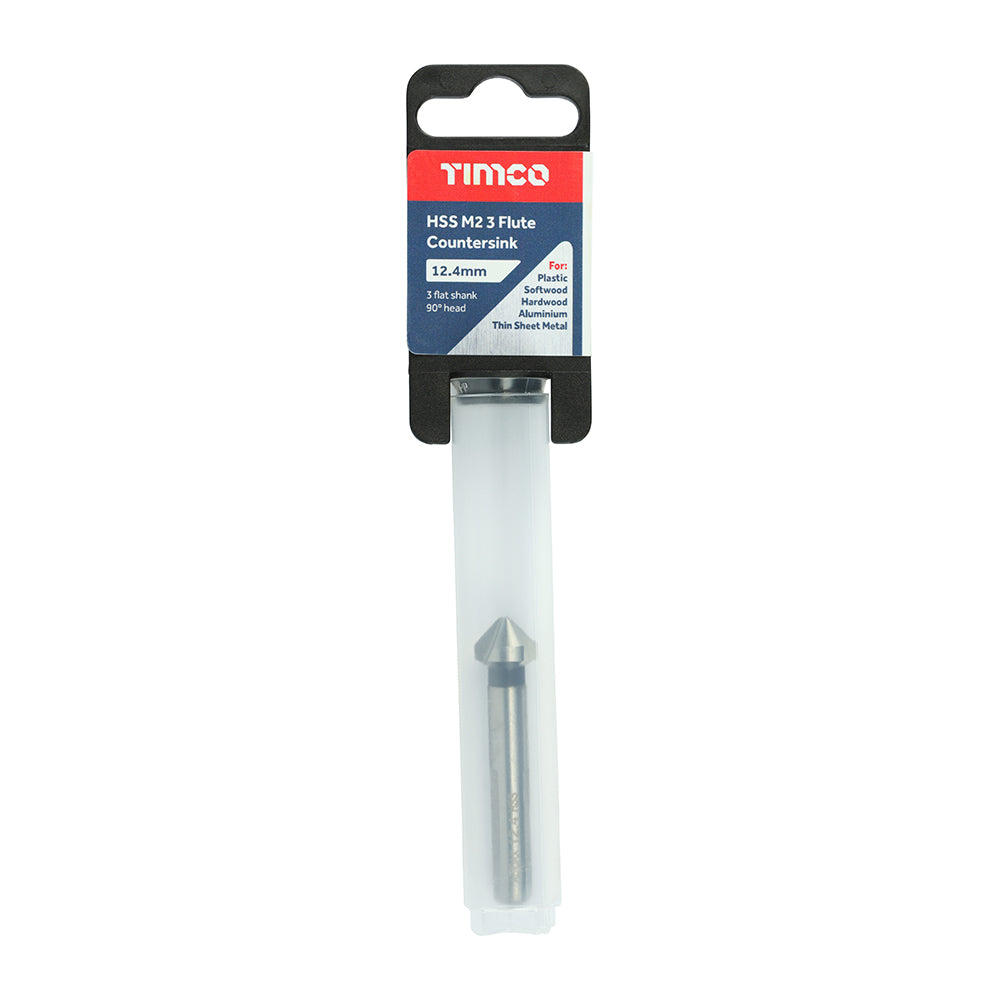 This is an image of Timco - 3 Flute Countersink 12.4mm (1 Each Tube) CS124
