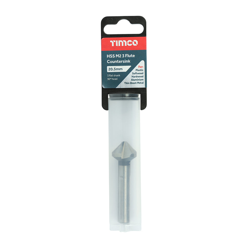 This is an image of Timco - 3 Flute Countersink 20.5mm (1 Each Tube) CS205