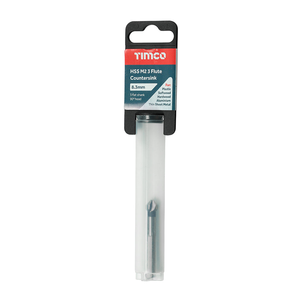 This is an image of Timco - 3 Flute Countersink 8.3mm (1 Each Tube) CS83