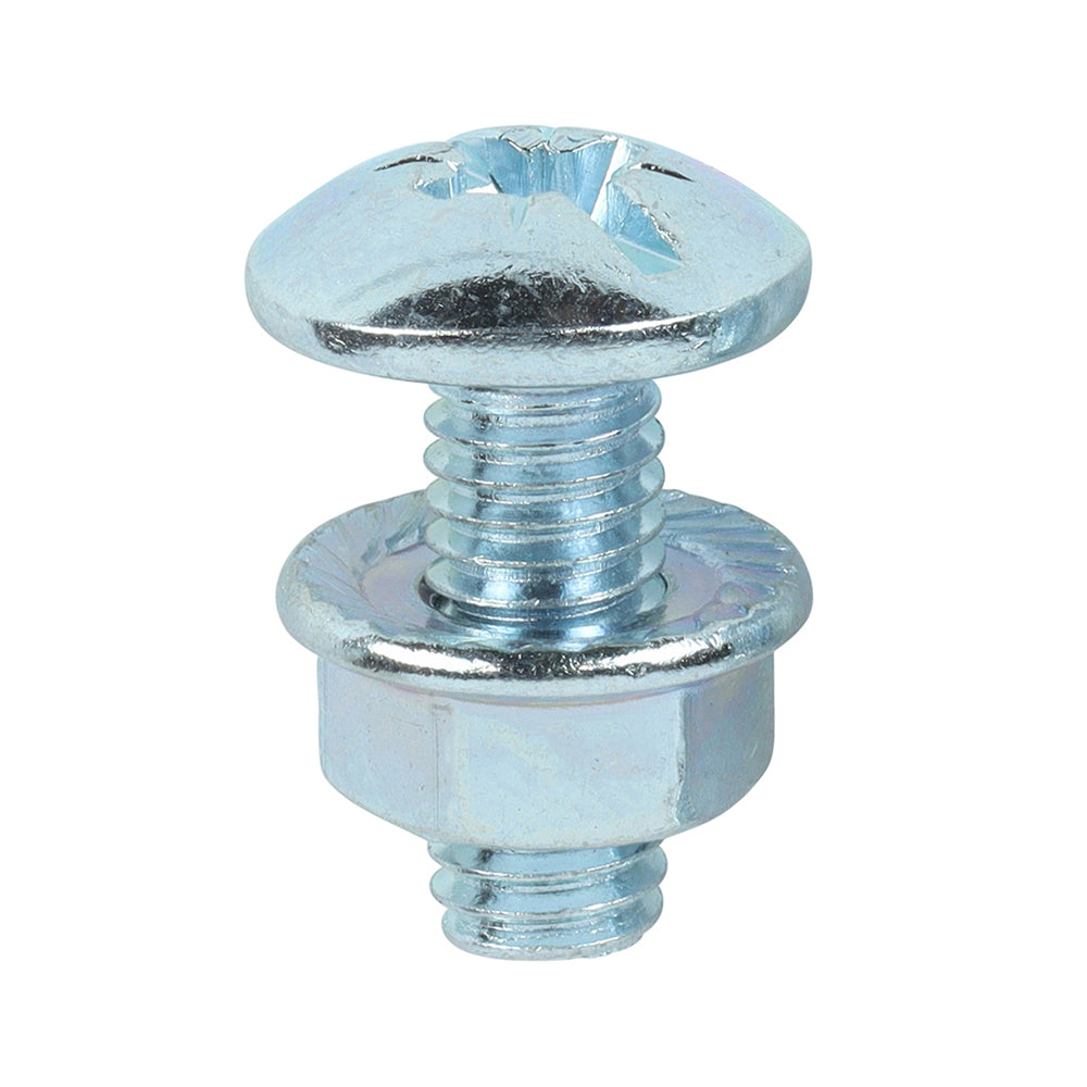This is an image of Timco - Cable Tray Bolts with Flange Nuts - Zinc M6 x 16mm - (200 PCS Box) CTB616