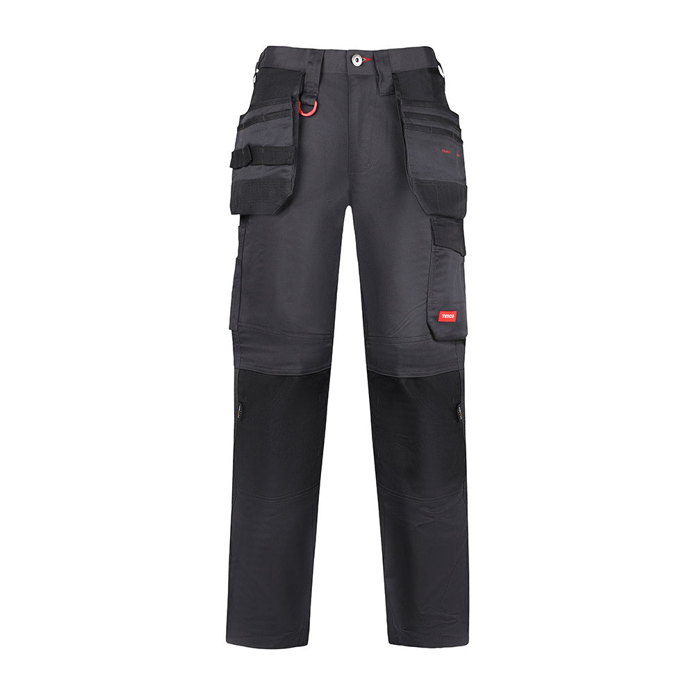 This is an image of Timco - Craftsman Trousers - Grey/Black W34 L32 (1 Each Bag) CTGBK3432