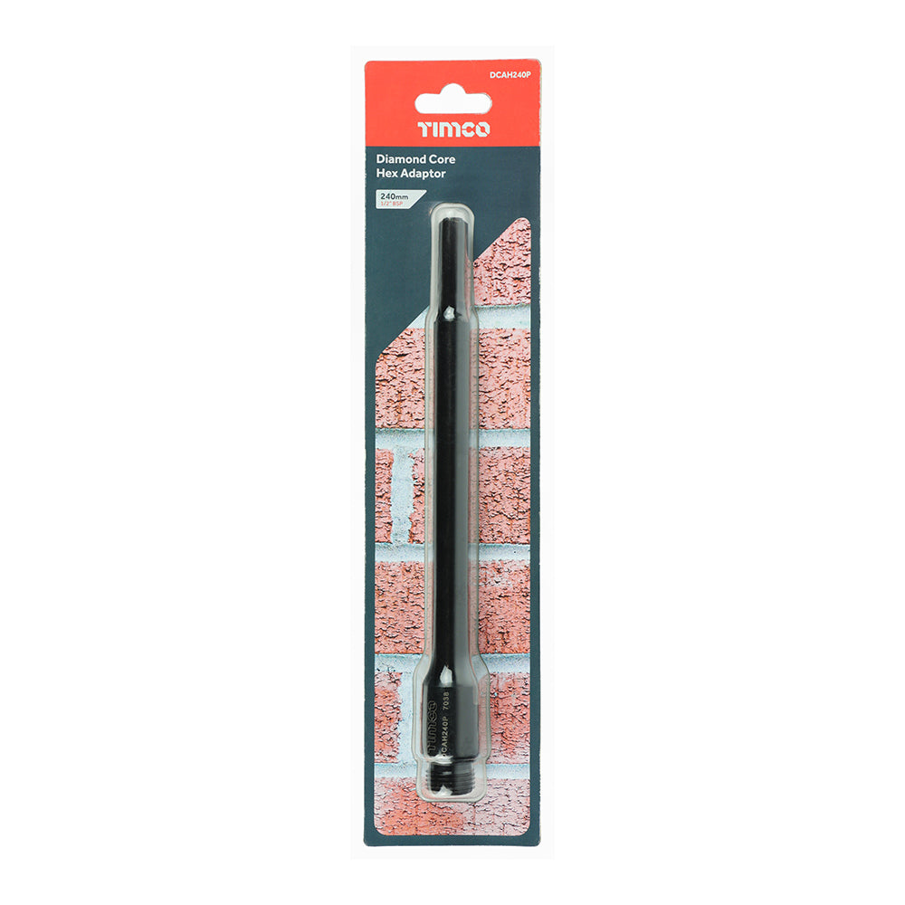 This is an image of Timco - Diamond Core Hex Adaptor 240mm (1 Each Blister Pack) DCAH240P
