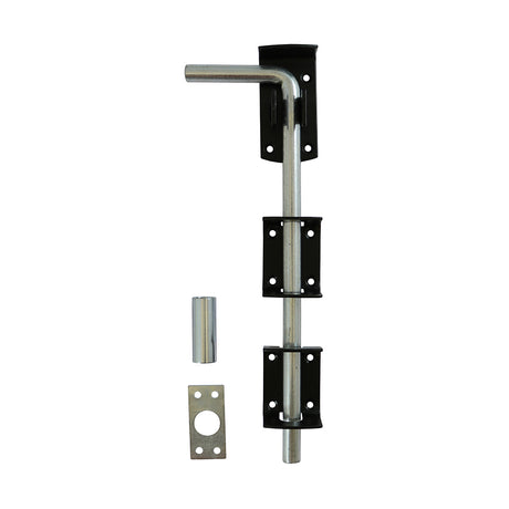 This is an image of Timco - Garage Drop Down Bolt - Black 12" (1 Each TIMbag) DDB12BP