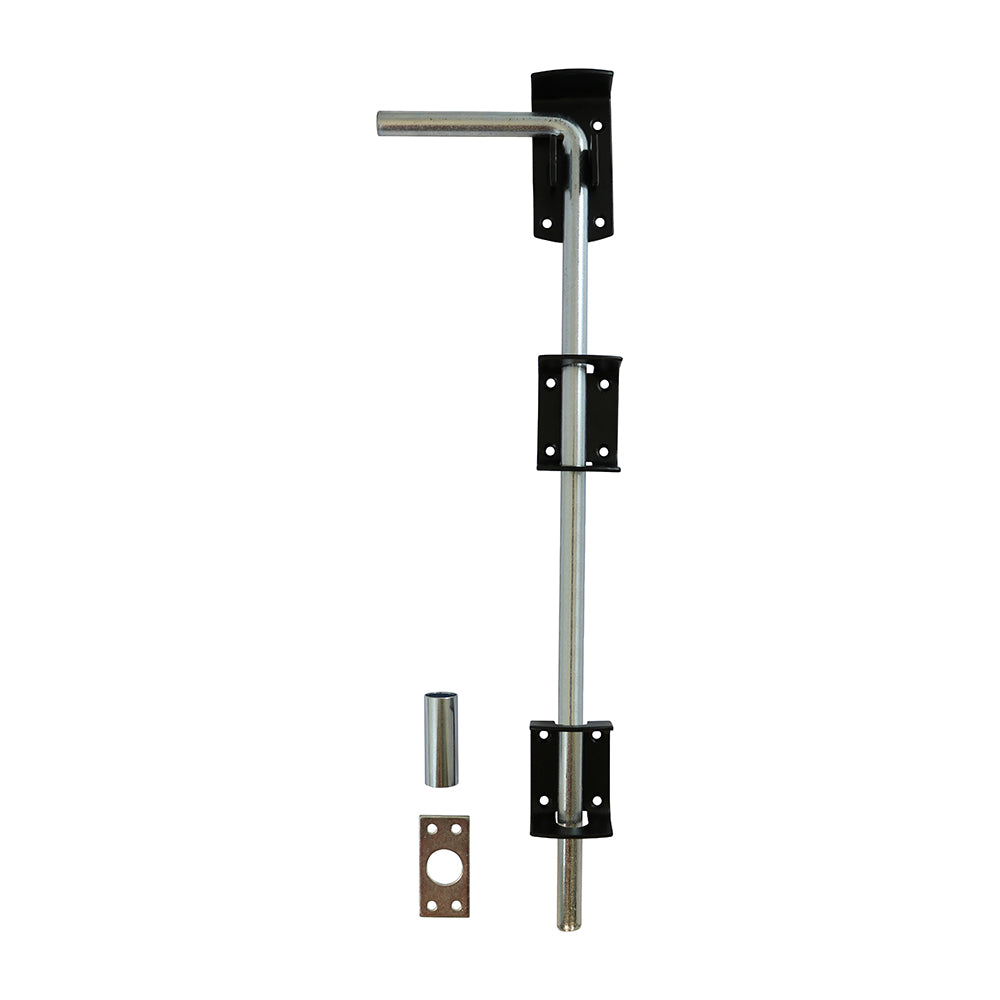 This is an image of Timco - Garage Drop Down Bolt - Black 18" (1 Each TIMbag) DDB18BP