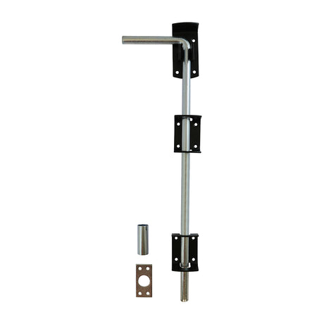 This is an image of Timco - Garage Drop Down Bolt - Black 18" (1 Each TIMbag) DDB18BP