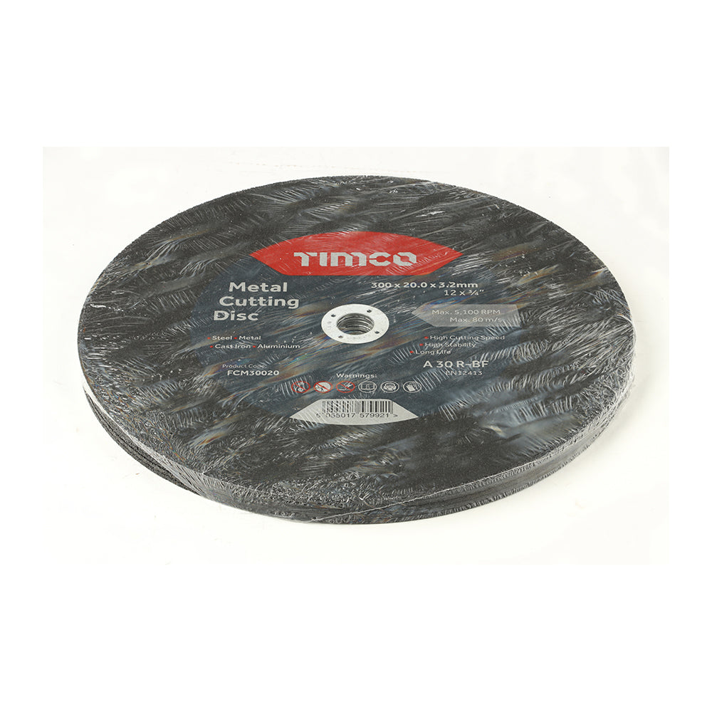 This is an image of Timco - Bonded Abrasive Disc - For Cutting 300 x 20.0 x 3.2 (25 Pieces Box) FCM30020