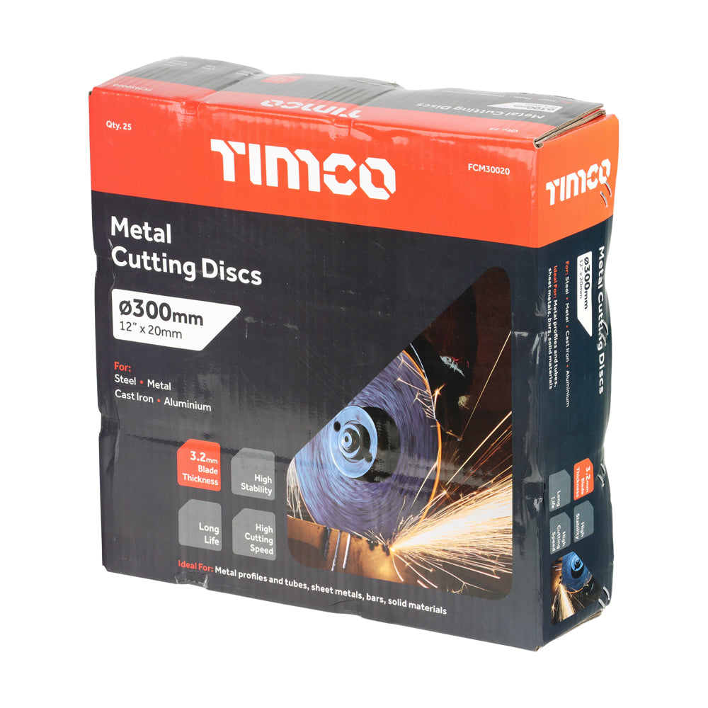 This is an image of Timco - Bonded Abrasive Disc - For Cutting 300 x 20.0 x 3.2 (25 Pieces Box) FCM30020