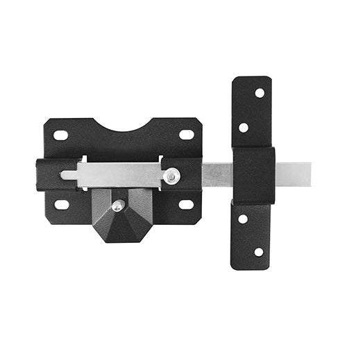 This is an image of Timco - Throw Locks - Single - Black 70mm (1 Each Box) GLS70