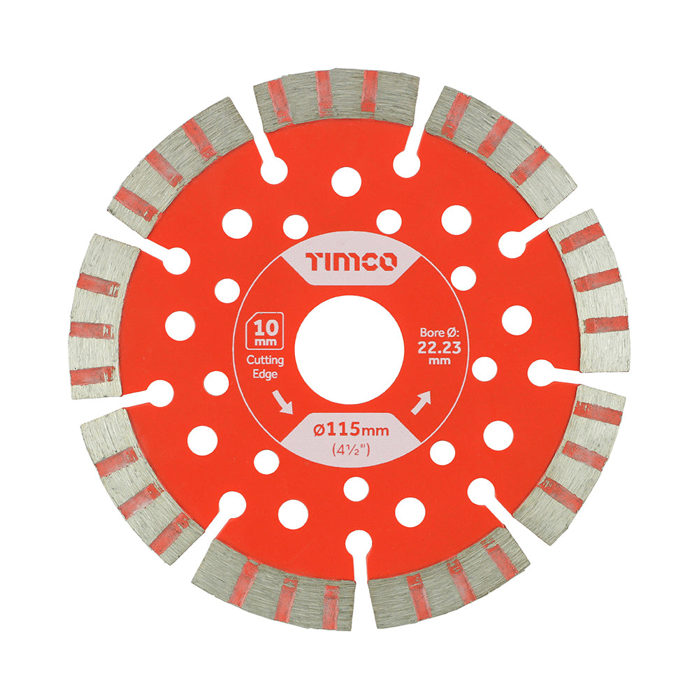This is an image of Timco - Trade Diamond Blade - Segmented 115 x 22.2 (1 Each Box) GPL115222