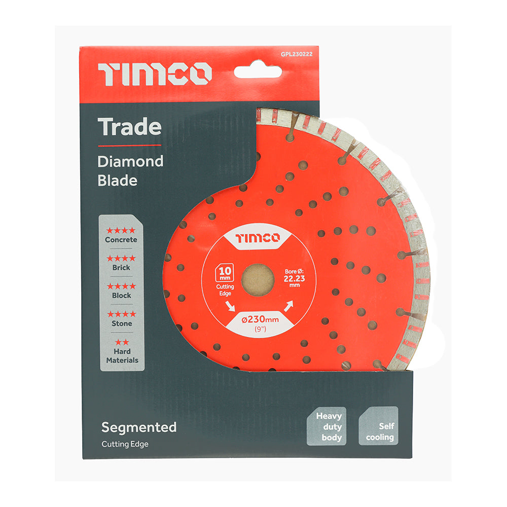 This is an image of Timco - Trade Diamond Blade - Segmented 230 x 22.2 (1 Each Box) GPL230222