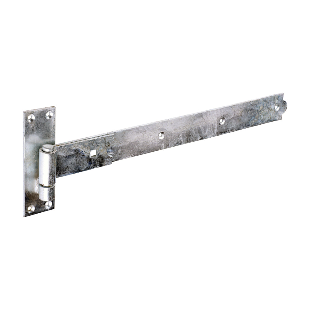 This is an image of Timco - Pair of Straight Band & Hook On Plates - Hot Dipped Galvanised 500mm (1 Pairs Plain Bag) HBS500G