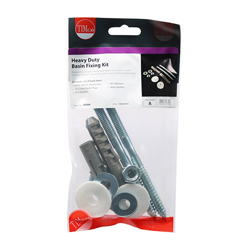 This is an image of Timco - Basin Fixing Kit - Heavy Duty Heavy Duty Kit - (2 PCS TIMpac) HDBK