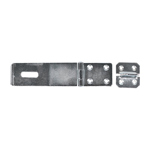 This is an image of Timco - Safety Pattern Hasp & Staple - Zinc 4 1/2" (1 Each Plain Bag) HS4ZB