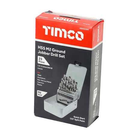 This is an image of Timco - Ground Jobber Drills Set - HSS 25pcs (25 Pieces Case) HSSG25DS