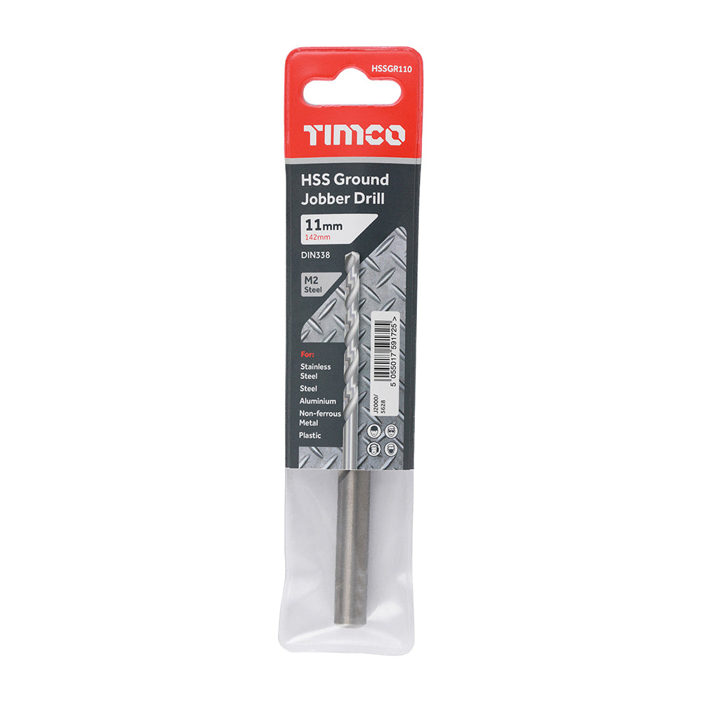 This is an image of Timco - Ground Jobber Drills - HSS M2 11.0mm (1 Each Wallet) HSSGR110