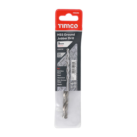 This is an image of Timco - Ground Jobber Drills - HSS M2 9.0mm (1 Each Wallet) HSSGR9