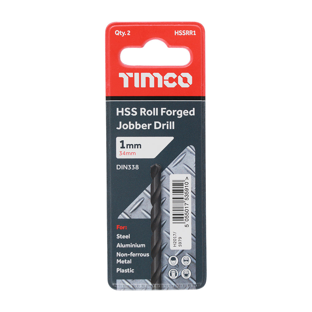 This is an image of Timco - Roll Forged Jobber Drills - HSS 1.0mm (10 Pieces Tube) HSSR1