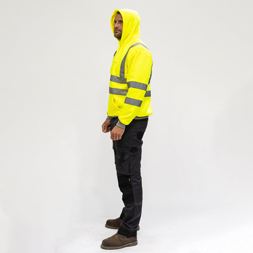 This is an image of Timco - Hi-Visibility Sweatshirt with Hood - Yellow XXXX Large (1 Each Bag) HVSWEAT4XL