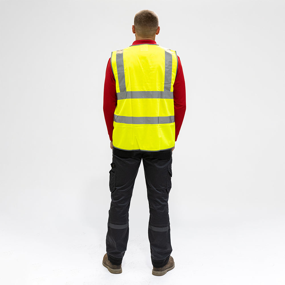 This is an image of Timco - Hi-Visibility Vest - Yellow Large (1 Each Bag) HVVLRG