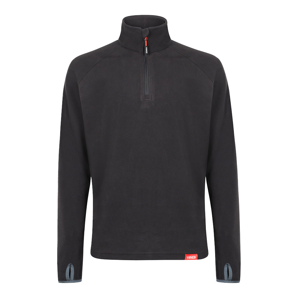 This is an image of Timco - Half Zip Overhead Fleece -Black X Large (1 Each Bag) HZOFBXL