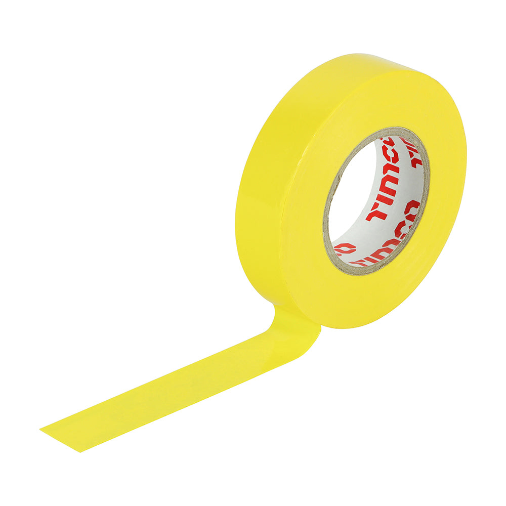 This is an image of Timco - PVC Insulation Tape - Yellow 25m x 18mm (10 PCS Roll Pack) PCSITYELLOW