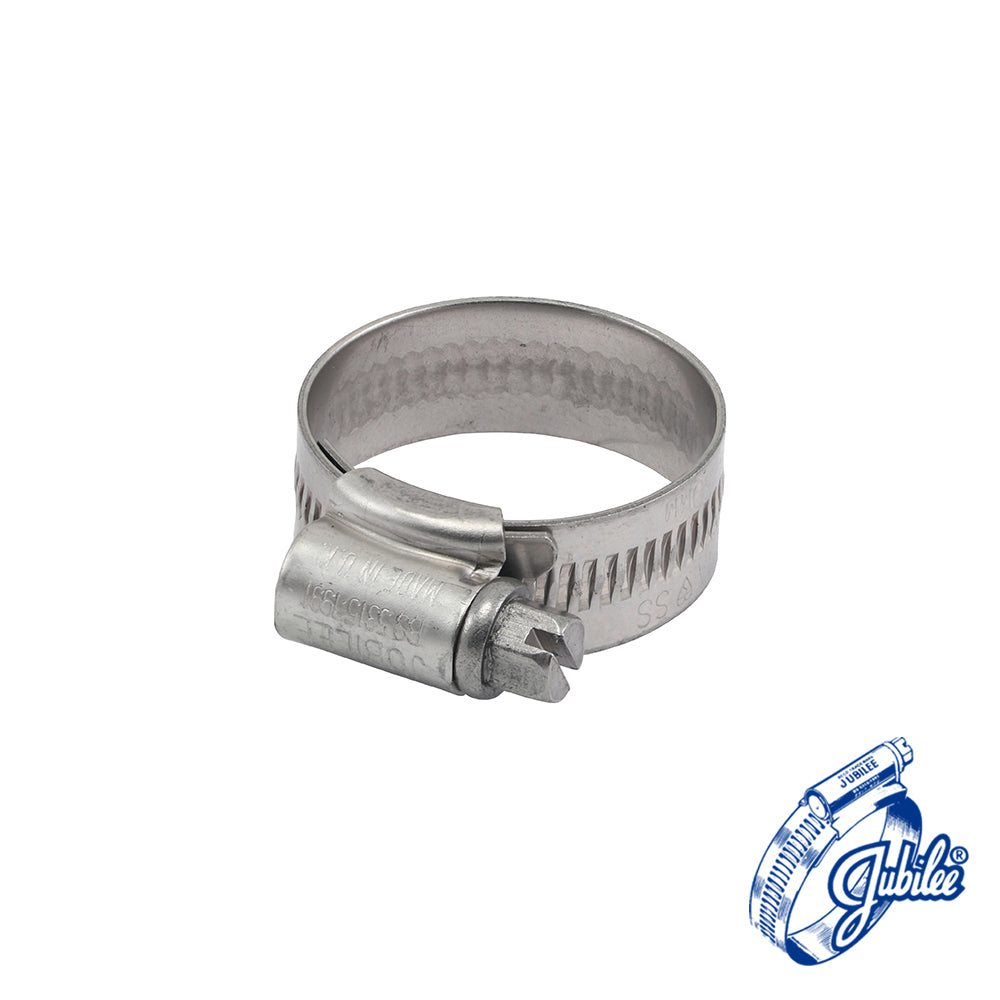 This is an image of Timco - Jubilee Clip Stainless Steel - 1ASS 22 - 30mm - (10 PCS Box) JUB1ASS