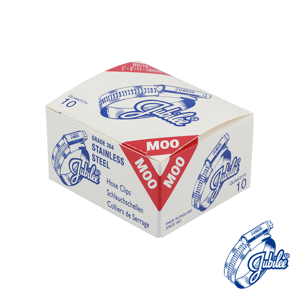 This is an image of Timco - Jubilee Clip Stainless Steel - M00SS 11 - 16mm - (10 PCS Box) JUBM00SS
