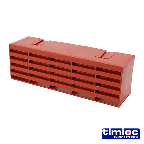 This is an image of Timco - Timloc Airbrick - Plastic - Terracotta - 1201ABTE 215 x 69 x 60mm (20 Pieces Box) LOC1201ABTE