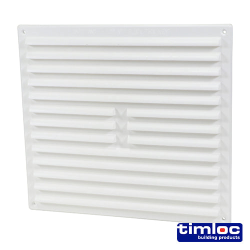 This is an image of Timco - Timloc Internal Plastic Hit and Miss Louvre Mini Grille Vent - White - 1219W 166 x 85mm (1 Each Bag) LOC1219W