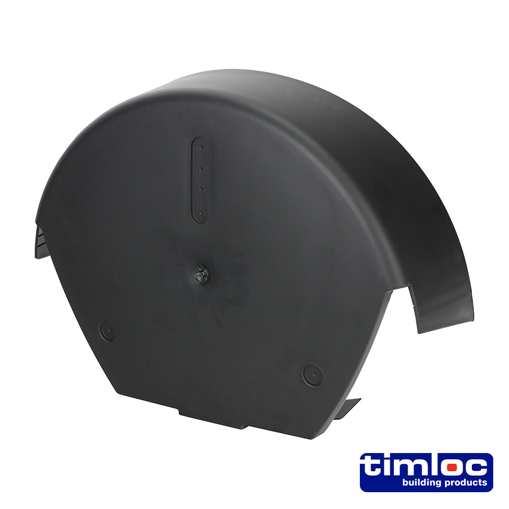 This is an image of Timco - Universal 1/2 Round Cap Black 280 x 145mm (1 Each Bag) LOC99136