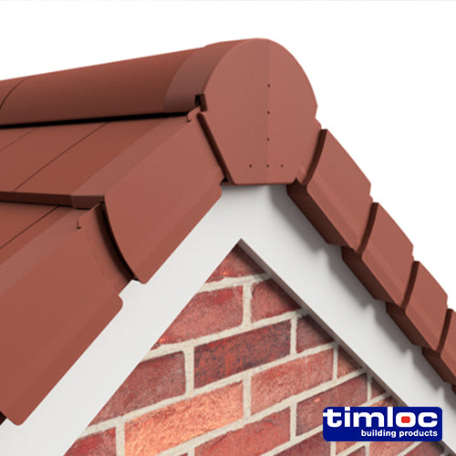 This is an image of Timco - Timloc Ambi-Verge Universal Dry Fix Verge System - Terracotta - 99144 420 x 140/170mm (20 Pieces Box) LOC99144