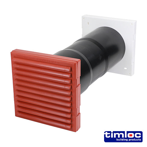 This is an image of Timco - Timloc Aero Core Through-Wall Vent Set with Baffle - Terracotta - ACV7TE 127 x 350mm (1 Each Bag) LOCACV7TE