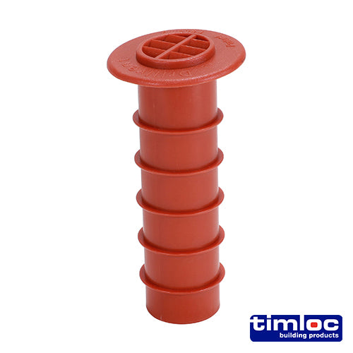 This is an image of Timco - Timloc Cavity Wall Drill Vent - Terracotta - DV3 80mm (50 Pieces Box) LOCDV3