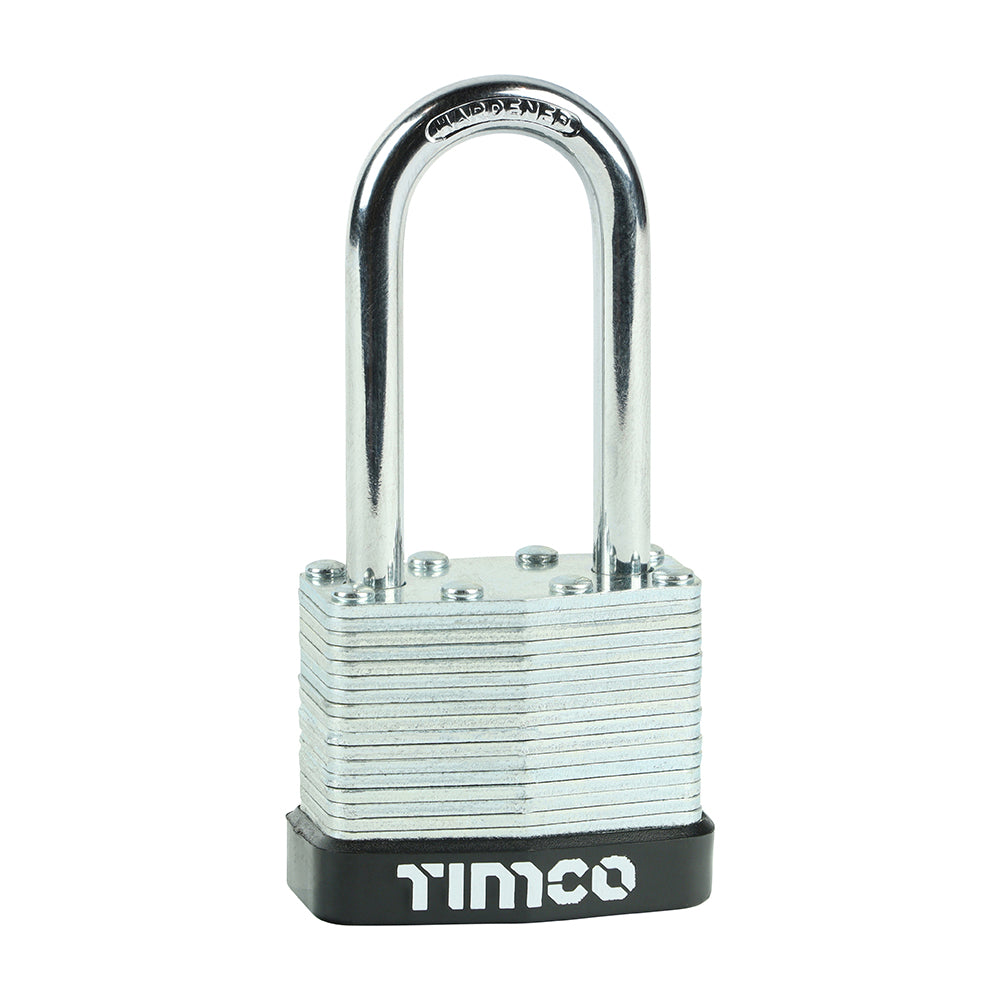 This is an image of Timco - Laminated Padlock Long Shackle 40mm (1 Each Blister Pack) LSP40L
