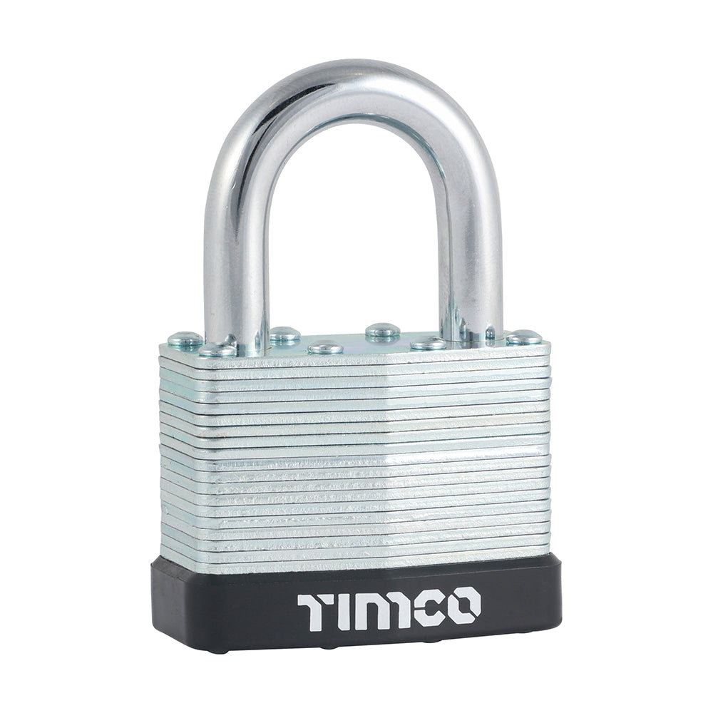 This is an image of Timco - Laminated Padlock 50mm (1 Each Backing Card) LSP50