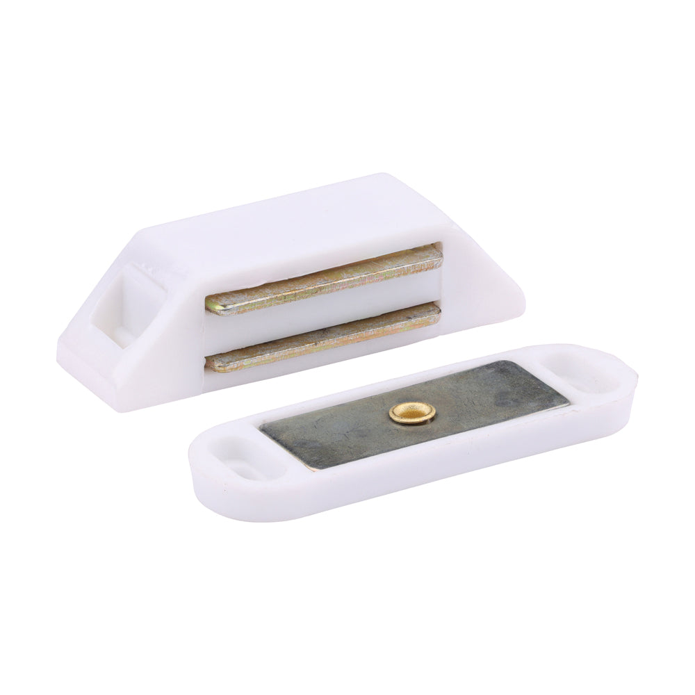 This is an image of Timco - Magnetic Catches - White 6kg - (100 PCS Bag) MC6BG