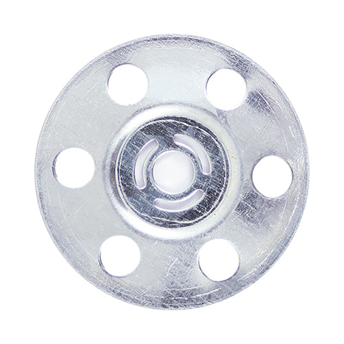 This is an image of Timco - Metal Insulation Discs - Galvanised 35mm - (100 PCS Box) MID35