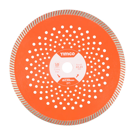 This is an image of Timco - Premium Diamond Blade - Turbo Continuous 230 x 22.2 (1 Each Box) MM230222