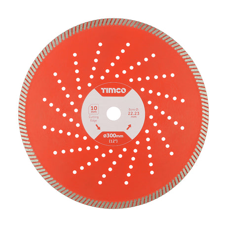 This is an image of Timco - Premium Diamond Blade - Turbo Continuous 300 x 22.2 (1 Each Box) MM300222