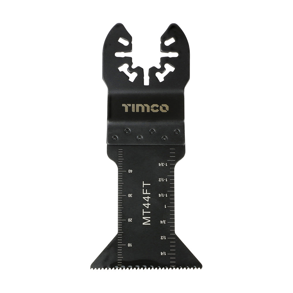 This is an image of Timco - Multi-Tool Blades - Straight Fine - For Wood 44mm (1 Each Blister Pack) MT44FT