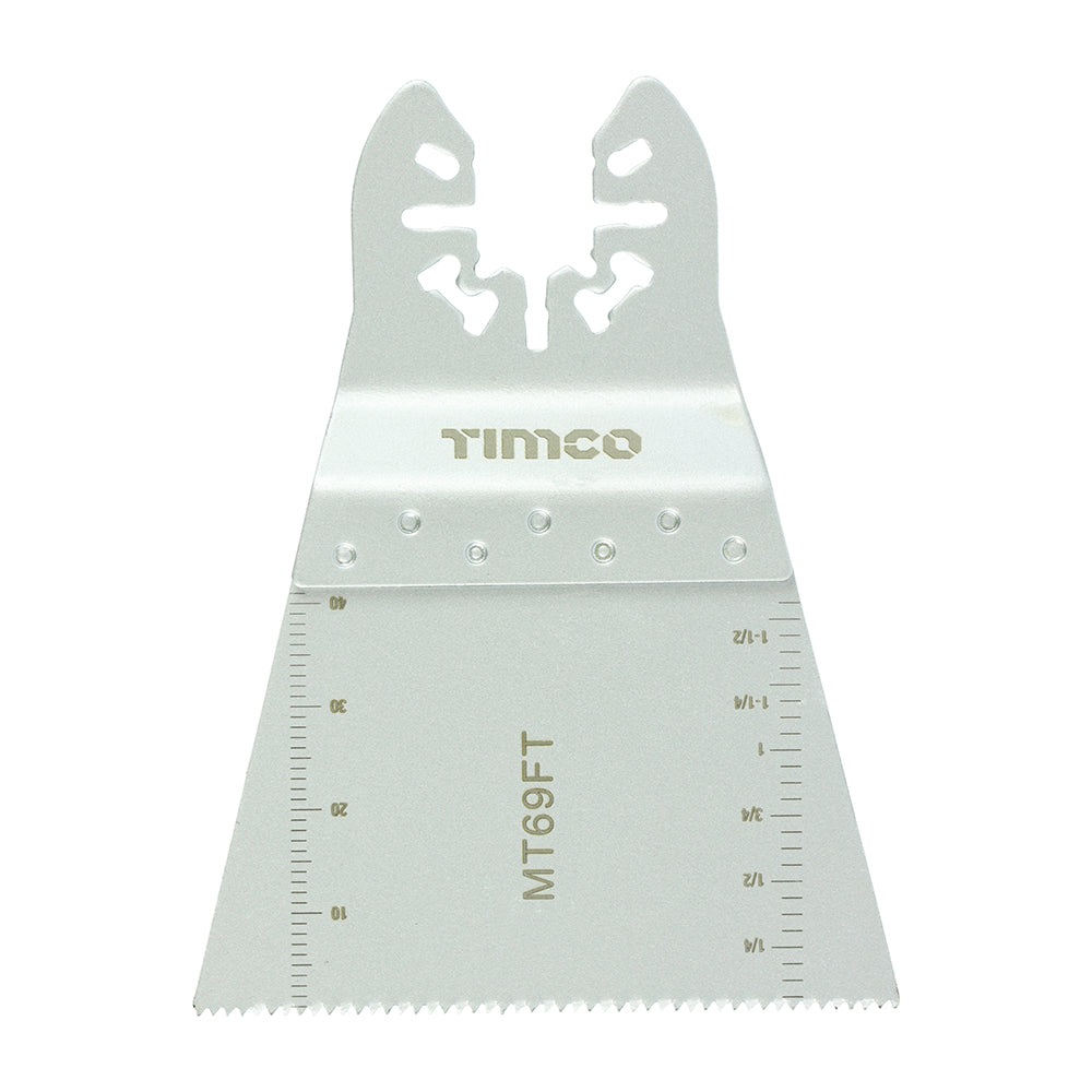 This is an image of Timco - Multi-Tool Blade - Straight Fine - For Wood 69mm (1 Each Blister Pack) MT69FT