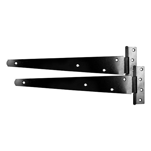 This is an image of Timco - Pair of Medium Tee Hinges - Black 14" (1 Pairs TIMbag) MTH14B