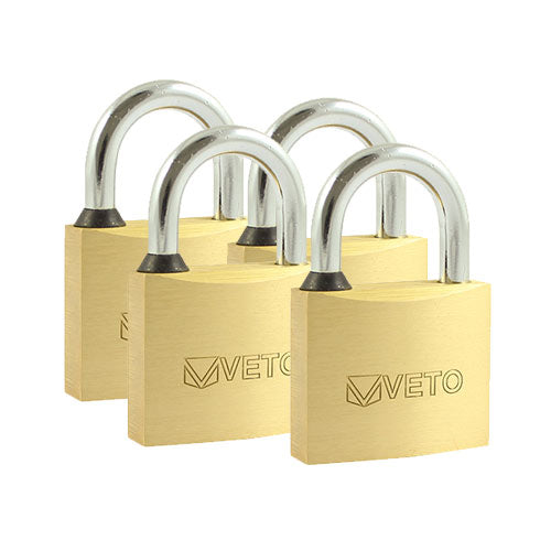 This is an image of Timco - Brass Padlocks Key Alike 40mm (4 Pieces Backing Card) P40KA