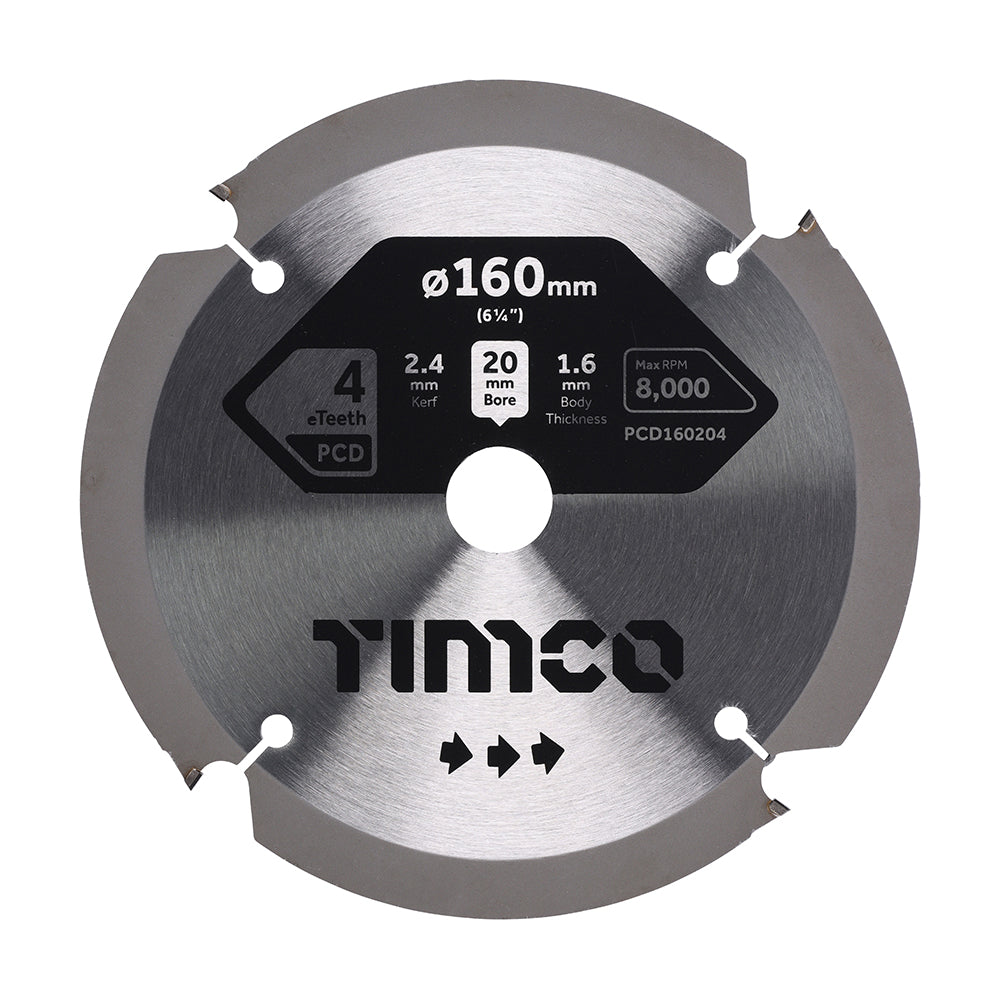 This is an image of Timco - PCD Fibre Cement Saw Blade 160 x 20 x 4T (1 Each Clamshell) PCD160204